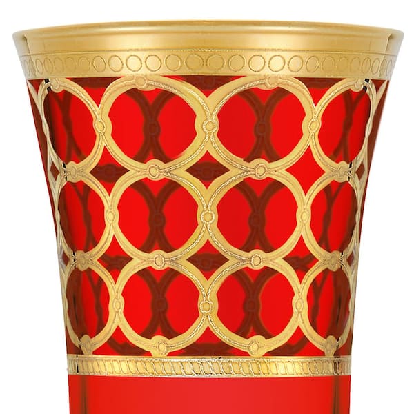 Lorren Home Trends 5 oz. Red Color with Gold Champagne Flute Stem Set (Set  of 4) 1520 - The Home Depot