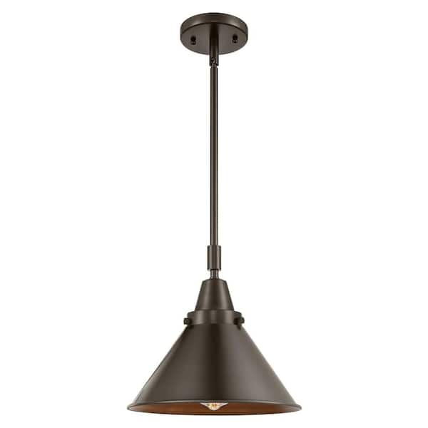 Briarcliff 100-Watt 1-Light Oil Rubbed Bronze Standard Mini Pendant Light with Metal Shade