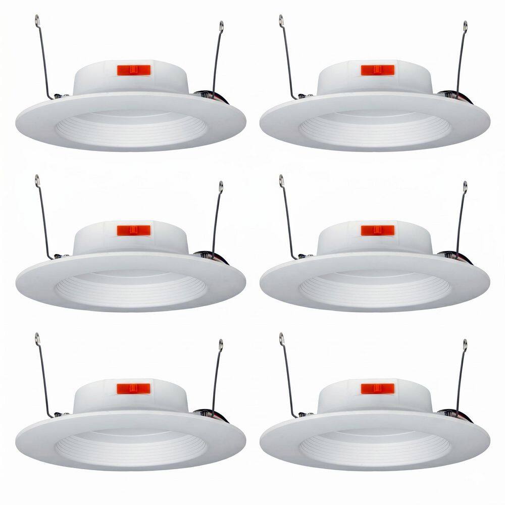 6 in. 75-Watt Equivalent 900 Lumens LED White Baffle Retrofit Recessed Downlight (6-Pack), 5CCT Selectable, Dimmable price history on PriceWatchPro