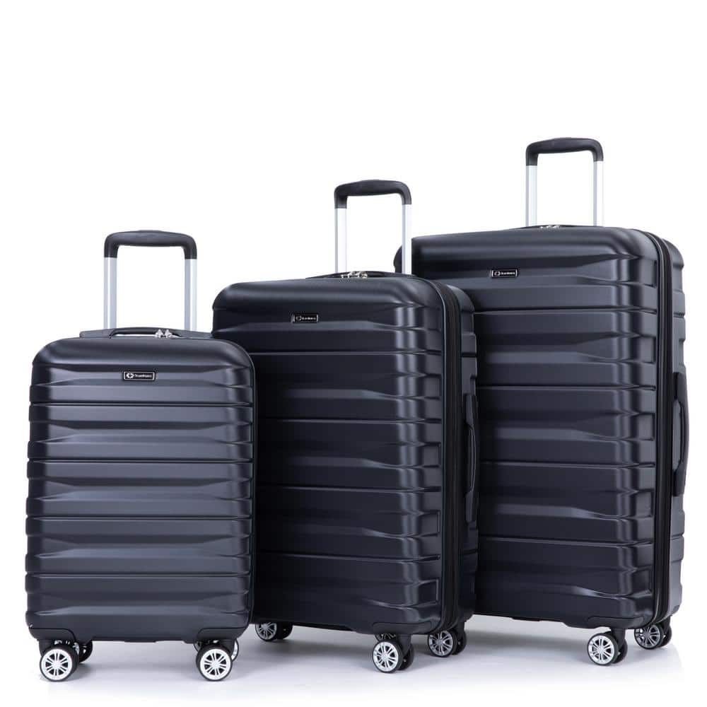 3-Piece Luggage Sets Expandable Suitcase with Double Spinner Wheels (21 ...