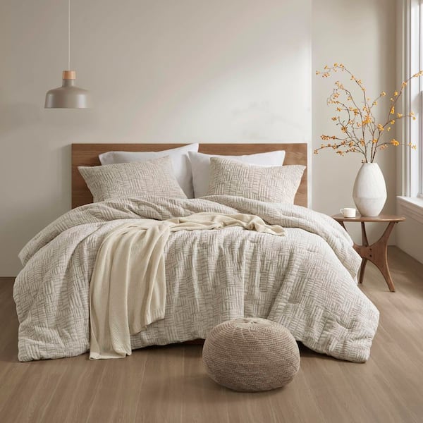 Harper 3-Piece Natural Cotton Full/Queen Comforter Set CH10-013