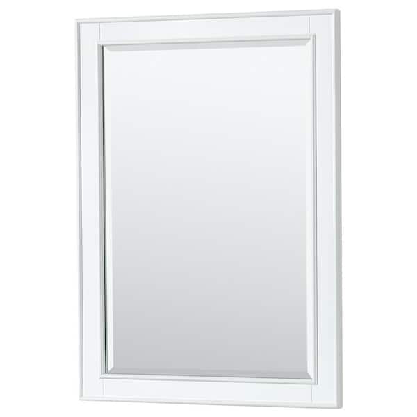 Deborah 24 in. W x 33 in. H Framed Rectangular Bathroom Vanity Mirror in White