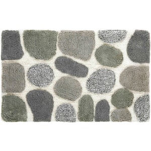Pebbles Grey 20 in. x 32 in. Cotton 2-Piece Bath Rug Set