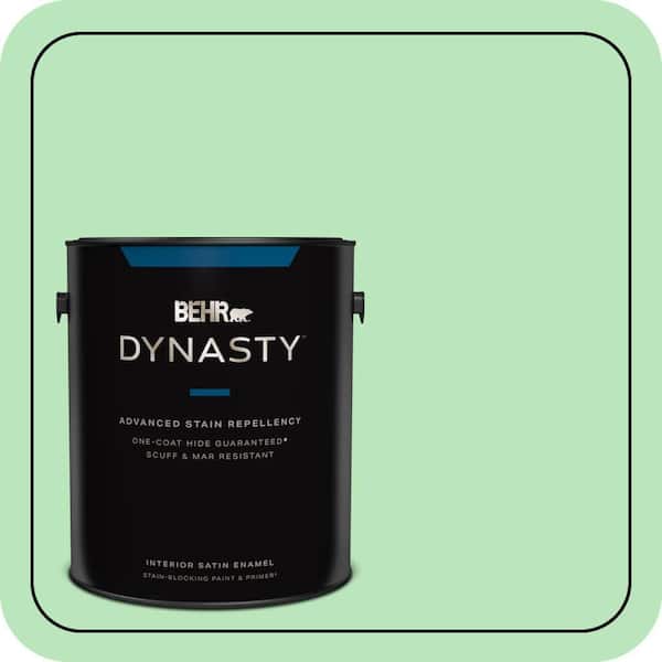 BEHR DYNASTY 1 gal. #P390-3 Mint Parfait Satin Enamel Interior Stain-Blocking Paint and Primer