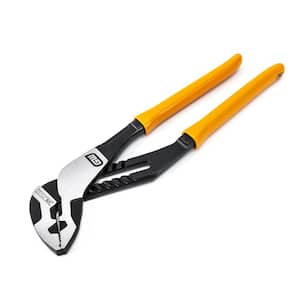 PITBULL K9 12 in. Straight Jaw Tongue and Groove Dipped Grip Pliers With K9 Angle Access Jaws