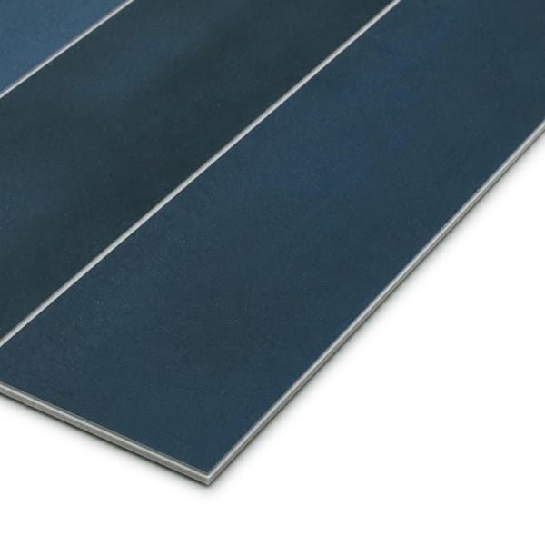 Stacked Blue 9.05 in. x 9.05 in. Peel and Stick Backsplash Stone Composite Decorative Wall Tile (16-Pack)