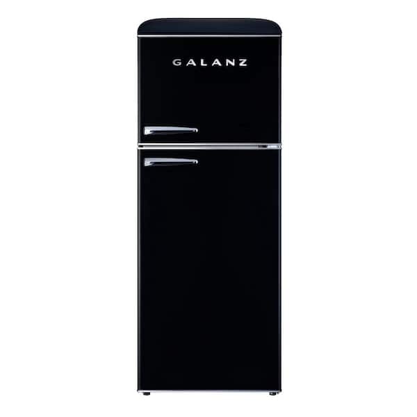 10.0 cu. ft. Retro Top Freezer Refrigerator with Dual Door True Freezer, Frost Free in Black
