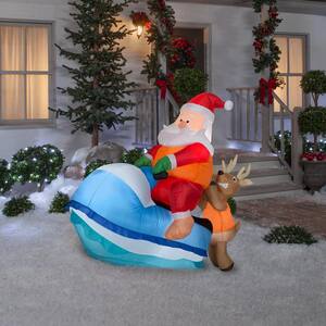 logobrands 7 ft. Cincinnati Bengals Santa Clause Yard Inflatable 607-100-SC  - The Home Depot