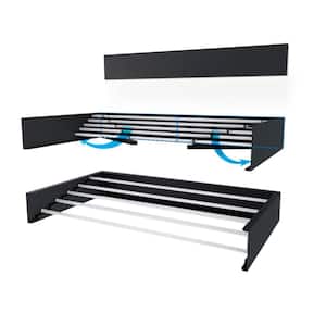 27.5 in. x 3.9 in. Gray Wall Mount Retractable Indoor/Outdoor Laundry Garment Rack
