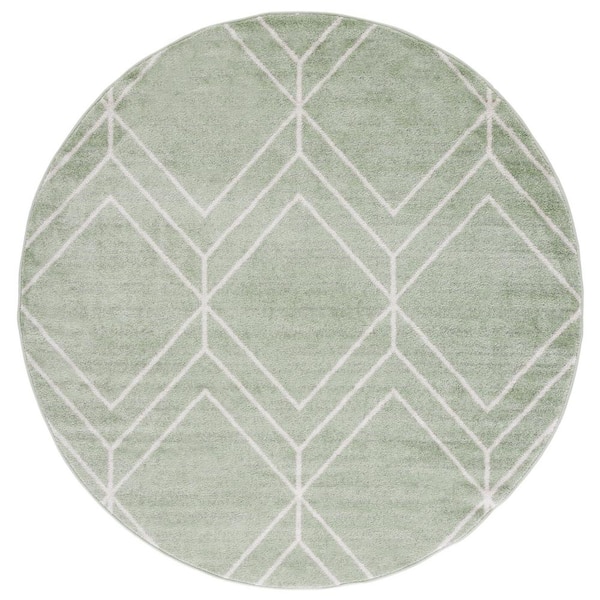 SAFAVIEH Adirondack Sage/Ivory 4 ft. x 4 ft. Diamond Round Area Rug