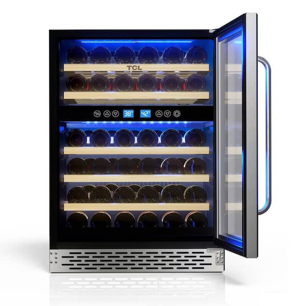 23.40 in. Dual Zone 46 Wine Bottles Stainless Look Beverage & Wine Cooler
