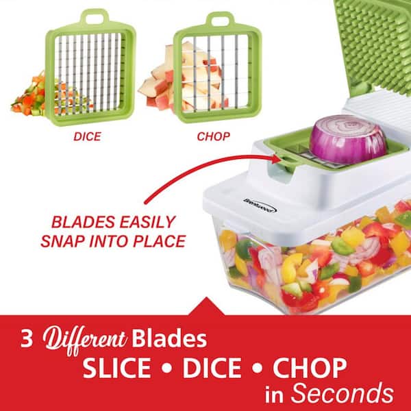 Chefmate Food Chopper–Stainless Steel Blade–Bottom Storage Container New w/ Lid