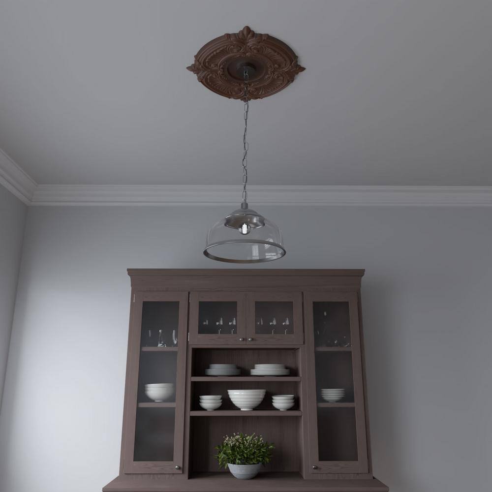 Attica 19" Universal Aged Metallic Rust PVC Ceiling Medallion