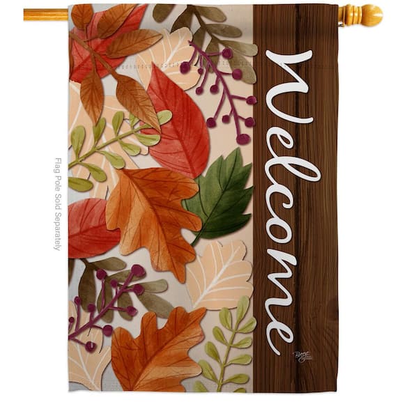 28 in. x 40 in. Autumn Leaves Fall House Flag Double-Sided Decorative Vertical Flags