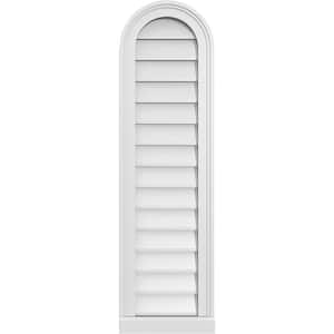 12 in. x 42 in. Round White PVC Paintable Gable Louver Vent Non-Functional