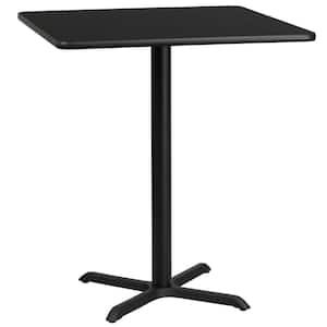 36 in. Square Black Laminate Table Top with 30 in. x 30 in. Bar Height Table Base