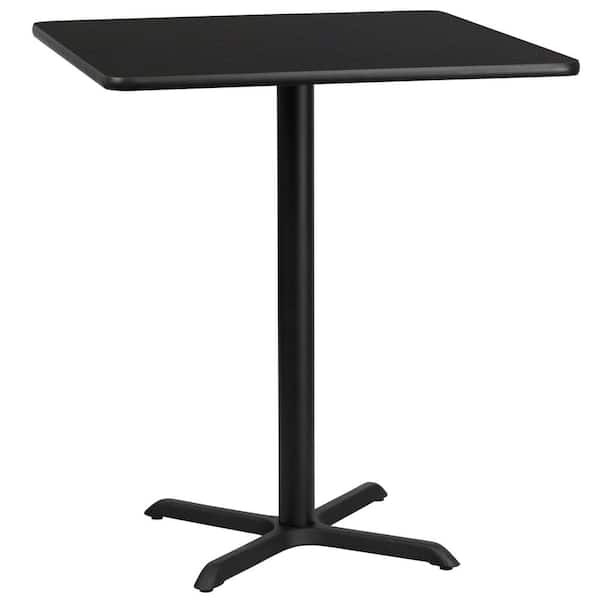 Flash Furniture 36 in. Square Black Laminate Table Top with 30 in. x 30 in. Bar Height Table Base