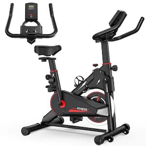 Indoor Exercise Bike, Stationary Cycling Bike with Monitor, Adjustable Resistance, Portable Home Fitness Workout Cycle