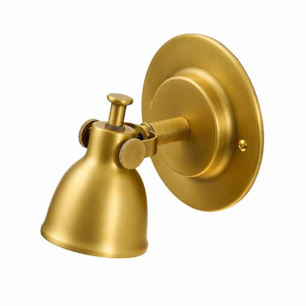 Gold Small Wall Sconce Hardwired Single - Brass Vintage Dimmable Indoor Bell Light Fixture for Bathroom Vanity