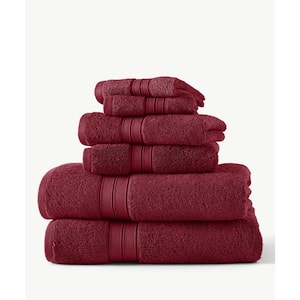 Blue Loom Liam Cotton blend 6-Pcs Towel Set, Cranberry