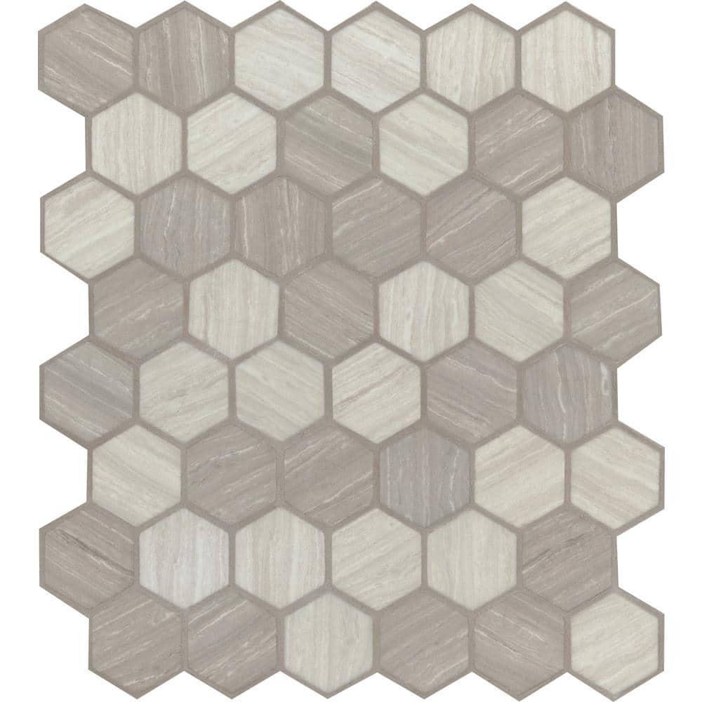 Take Home Tile Sample - Silva Oak Hexagon 4 in. x 4 in. Glass Mesh-Mounted Mosaic Tile price history on PriceWatchPro