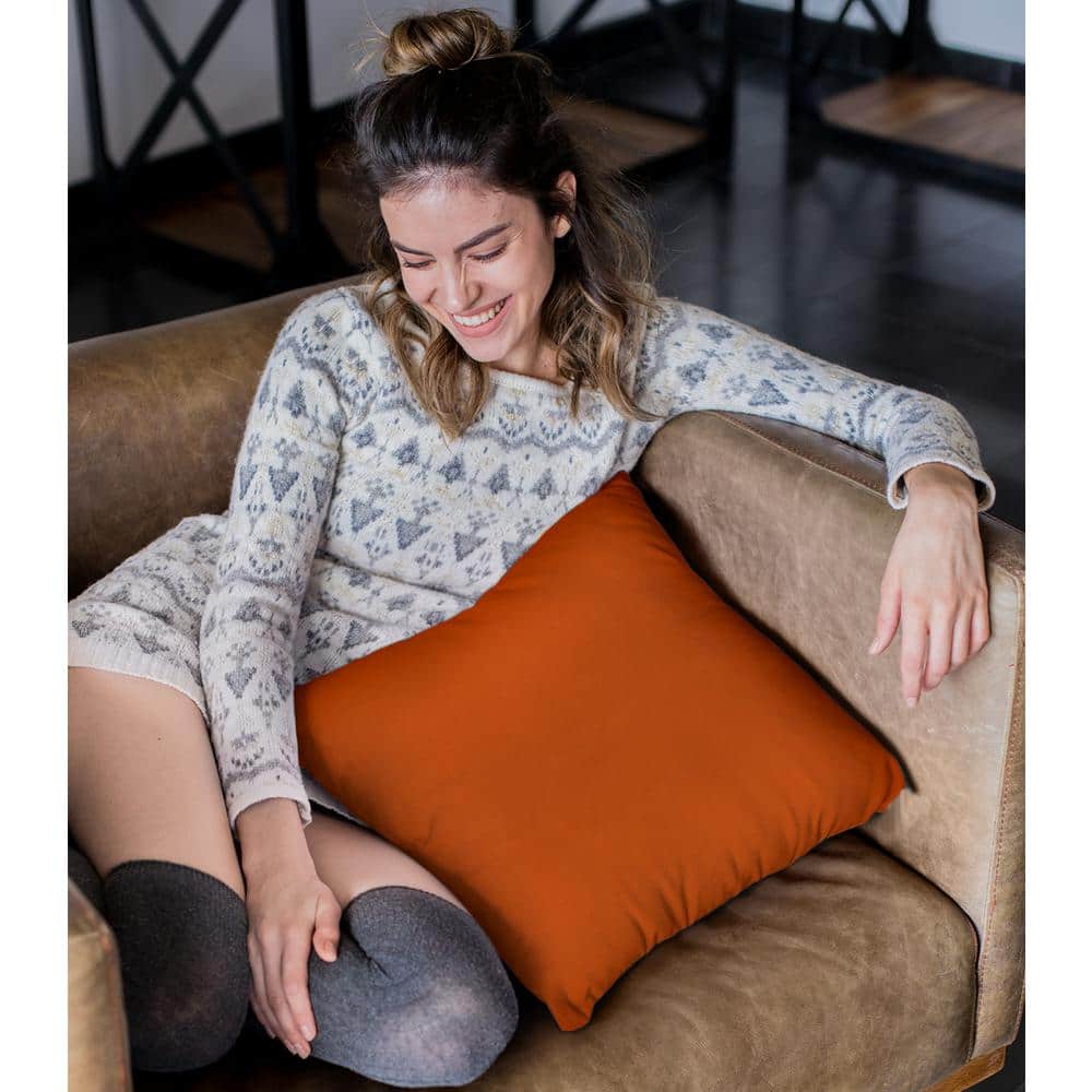 Burning Orange 22" Waterproof Outdoor Pillow Covers Set