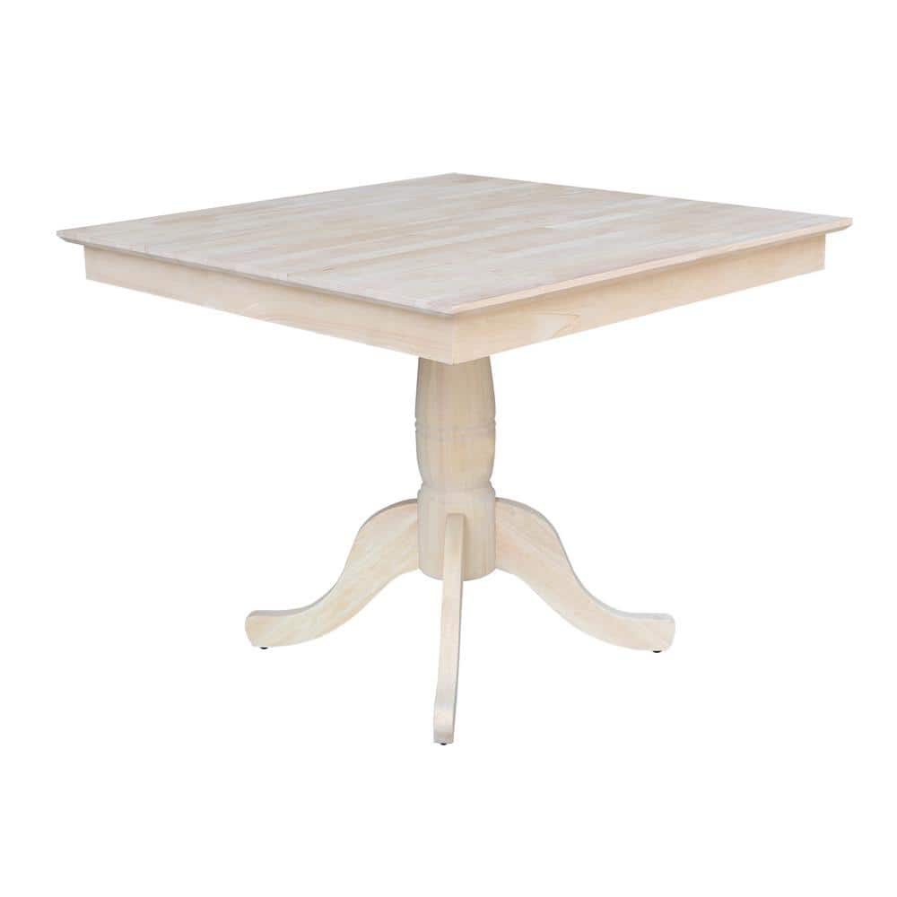 Chateau Parawood 43" Square Pedestal Dining Table in Natural Finish