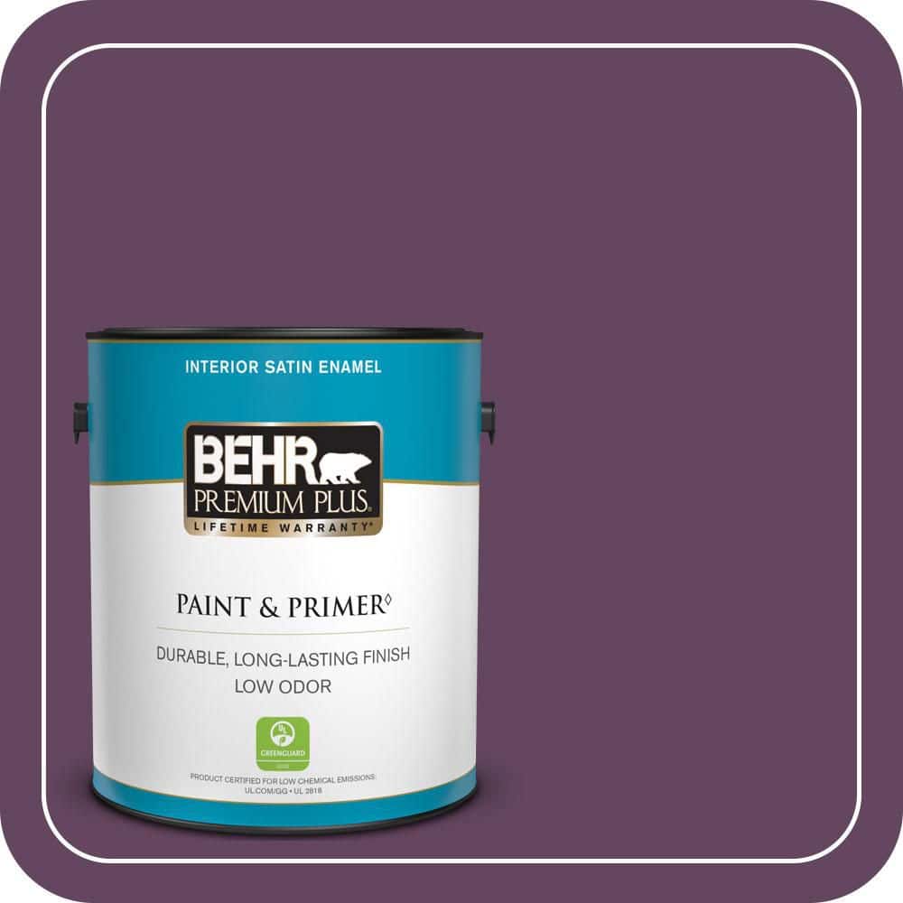 1 gal. #MQ5-35 Plum Rich Satin Enamel Low Odor Interior Paint & Primer price history on PriceWatchPro