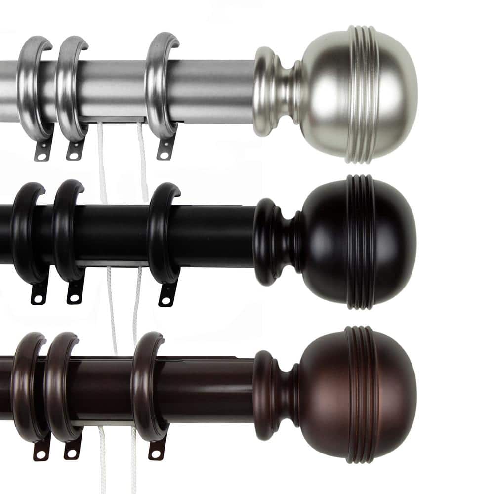 Rod Desyne 66 in. - 120 in. Jovian Decorative Traverse Rod with Rings ...