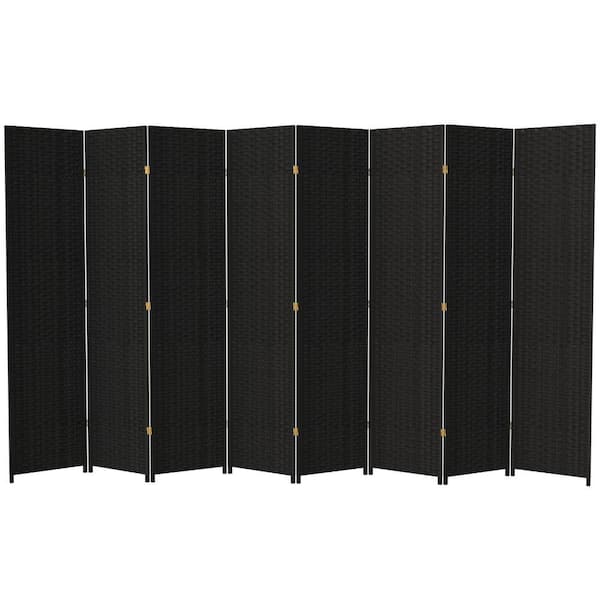 7 ft. Black 8-Panel Room Divider