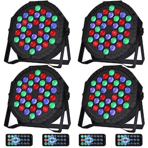 36 Led RGB Stage Lights Sound Activated Portable Party Lights Par Lights Remote Control DMX Disco Lights Uplights 4-Pack