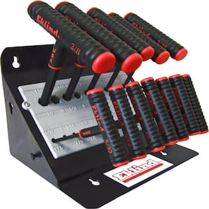 Power-T Handle Hex Key Allen Wrench- 11-Pieces Set SAE Inch Sizes 5/64 in. - 3/8 in. - 6 in. w/Stand