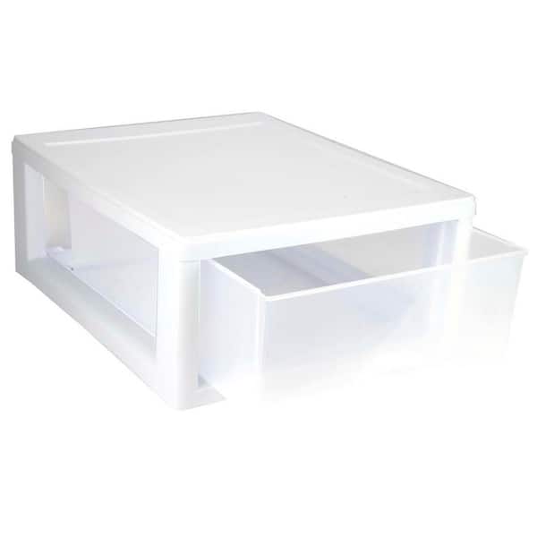 8 Pieces 18X9.5X5CM Stackable Clear Plastic Storage with Transparent  Modular Drawer Small Parts Box
