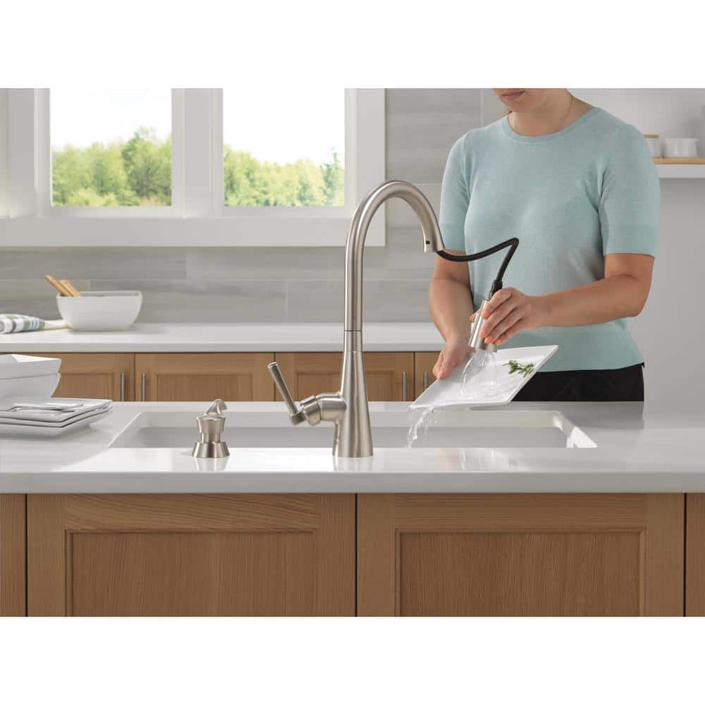 Boyd Stainless Steel Pull Down Kitchen Faucet with Soap Dispenser