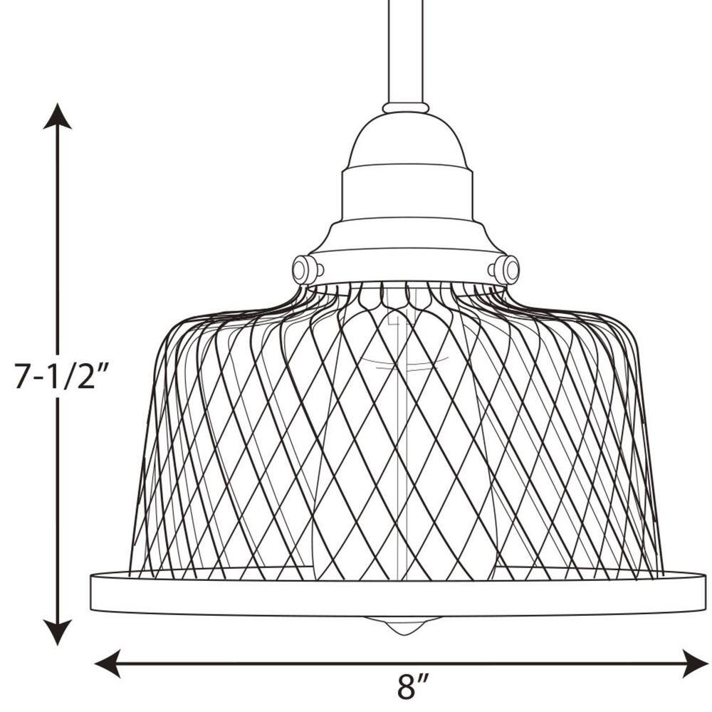 Tilley Coastal Mini Pendant Light in Brushed Nickel with Mesh Shade