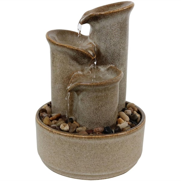 Sunnydaze Decor 10 in. Carafe Ceramic Indoor Tabletop Water Tiered