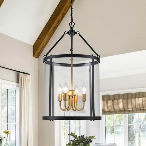 EDISLIVE Ellison Industrial 4-Light Black Lantern Geometric EDISLIVE Ellison Industrial 4-Light Black Lantern Geometric