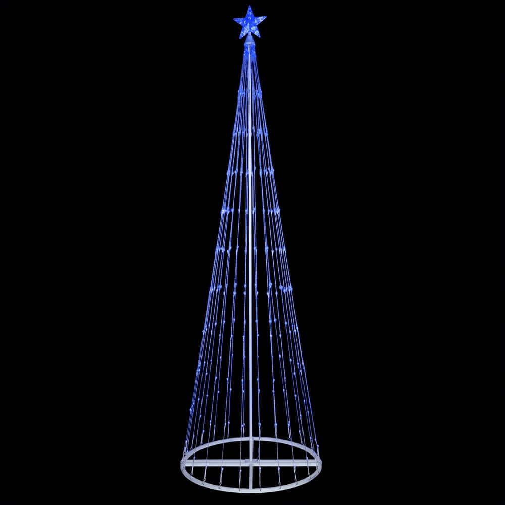 Kringle Traditions 108 in. Christmas Blue LED Animated Lightshow Cone ...