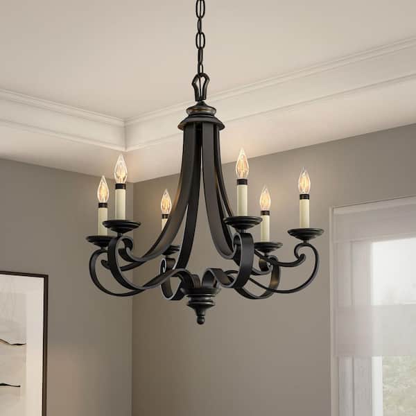 Designers Fountain Barcelona 6-Light Hanging Natural Iron Chandelier