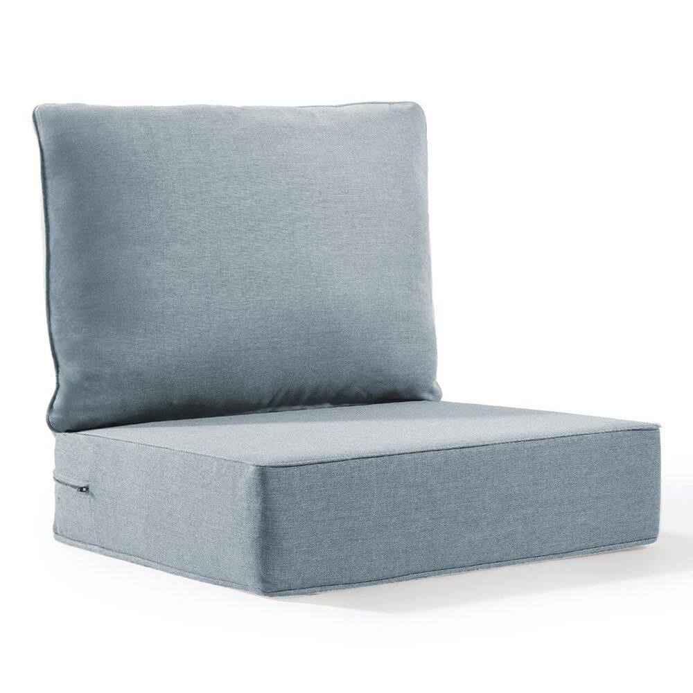 22 in. x 24 in. x 6 in. 2-Piece Olefin Deep Thick Seating Outdoor Lounge Chair Sofa Replacement Cushion Set in Baby Blue price history on PriceWatchPro