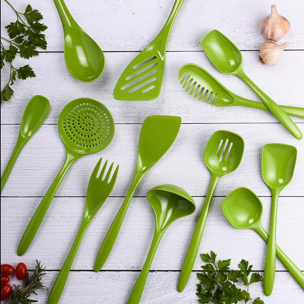 Silicone Cooking Utensils Set - Heat Resistant Kitchen Utensils, 19 Pieces  Kitchen Utensil Set, Green