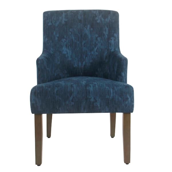 Homepop Meredith Indigo Distressed Blue Damask Upholstered Dining Chair
