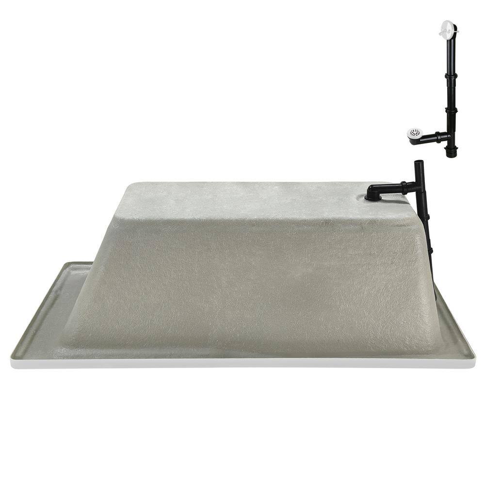 60'' x 32'' Glossy White Acrylic Soaking Drop-In Bathtub