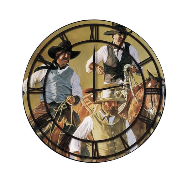 Unbranded "That Western Spirit" Full Coverage Art and Black Numbers Imaged Wall Clock