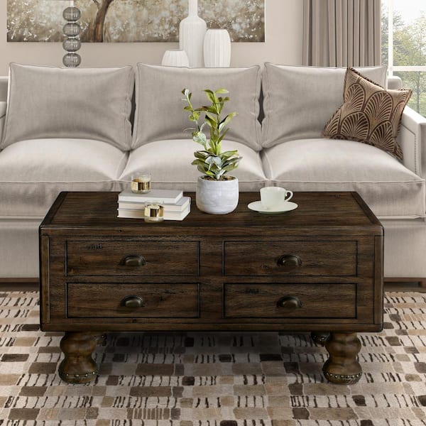 Solid wood espresso coffee table sales