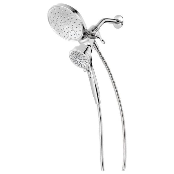 Attract with Magnetix 6-spray 6.75 in Dual Shower Head and Adjustable Handheld 