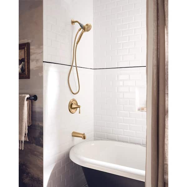 Ronan Single Handle 6-Spray Tub and Shower Faucet with 1.75 GPM Magnetix Rain shower in. Bronzed Gold (Valve Included)