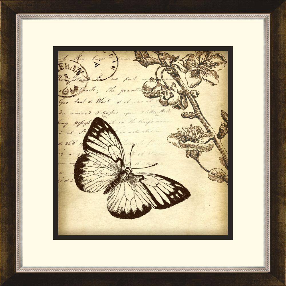 14.5 in. x 16.5 in. Botanical Butterfly B Framed Wall Art