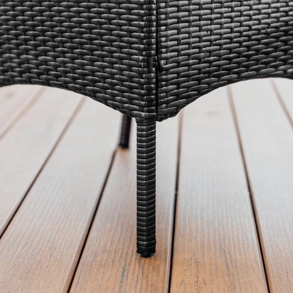 Nestl 4-Piece Black Wicker Patio Furniture Set with Beige Cushions