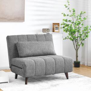 Futon Couch Sleeper Sofa Loveseat Convertible Sectional Bed Chair Gray Suede 